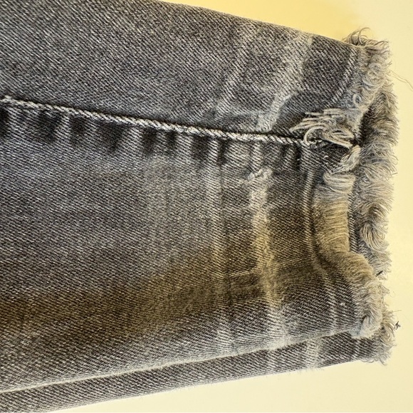 Garage skinny midrise zip and button raw hem grey ankle denim jeans size 00 - Picture 4 of 13